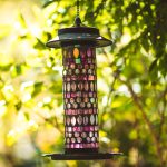 Colorful hanging wild bird feeder